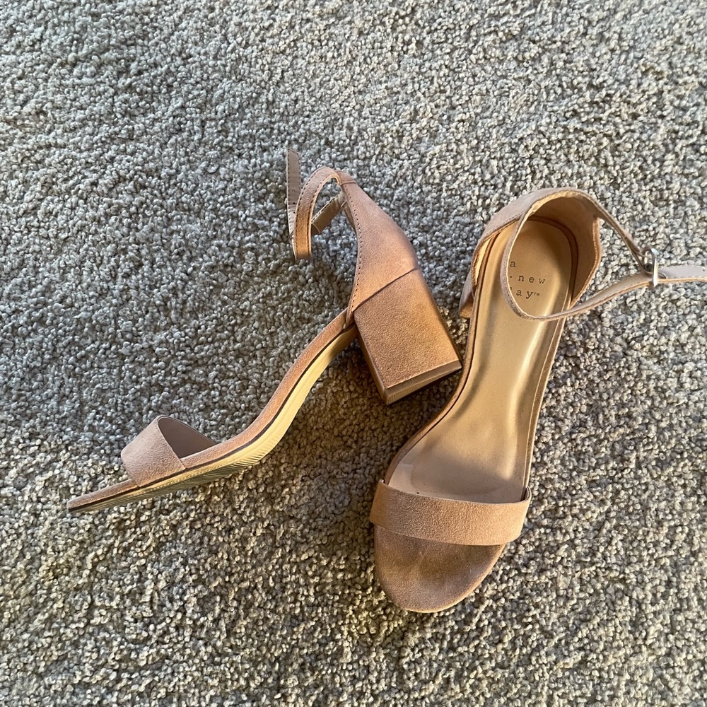 a new day Tan Block Heel Sandals